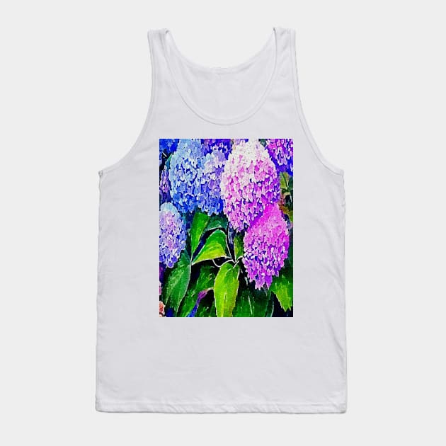 pink blue purple hydrangea flowers Tank Top by Banyu_Urip